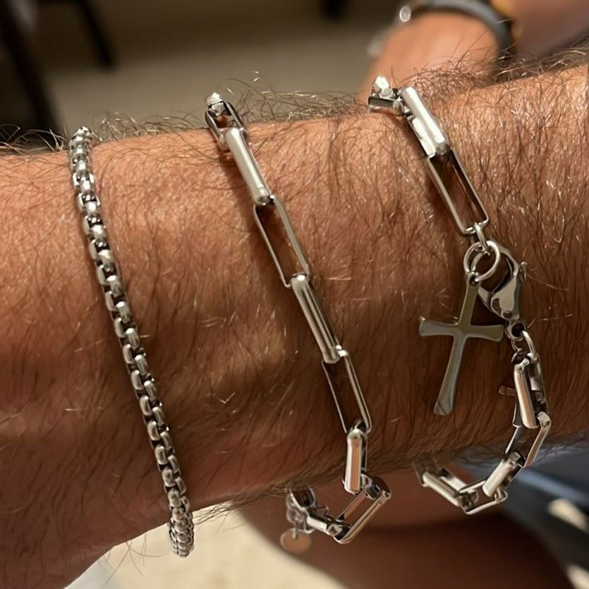 Pulsera eslabón cruz