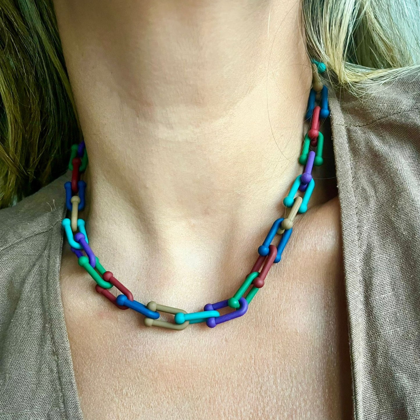 Collar eslabones colores