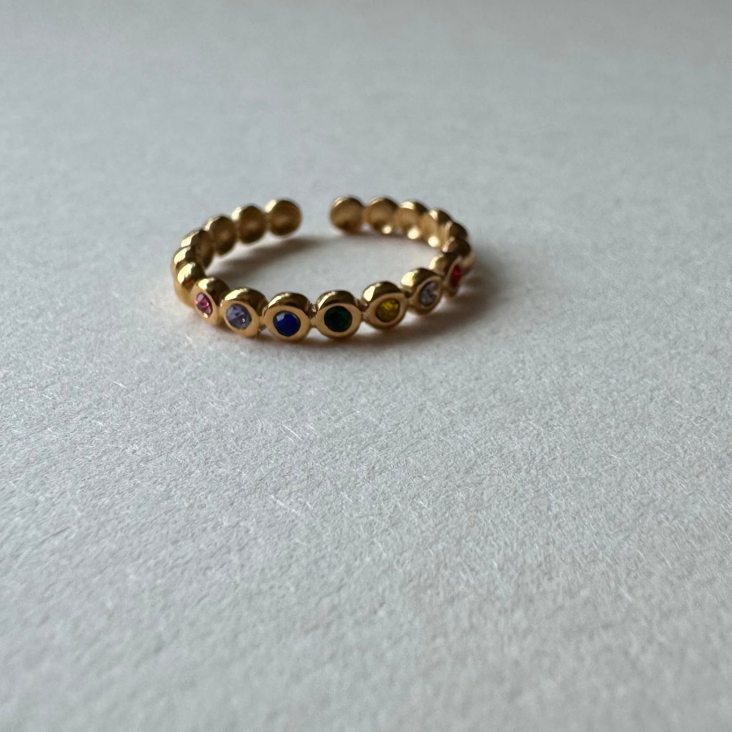 Anillo circonitas colores