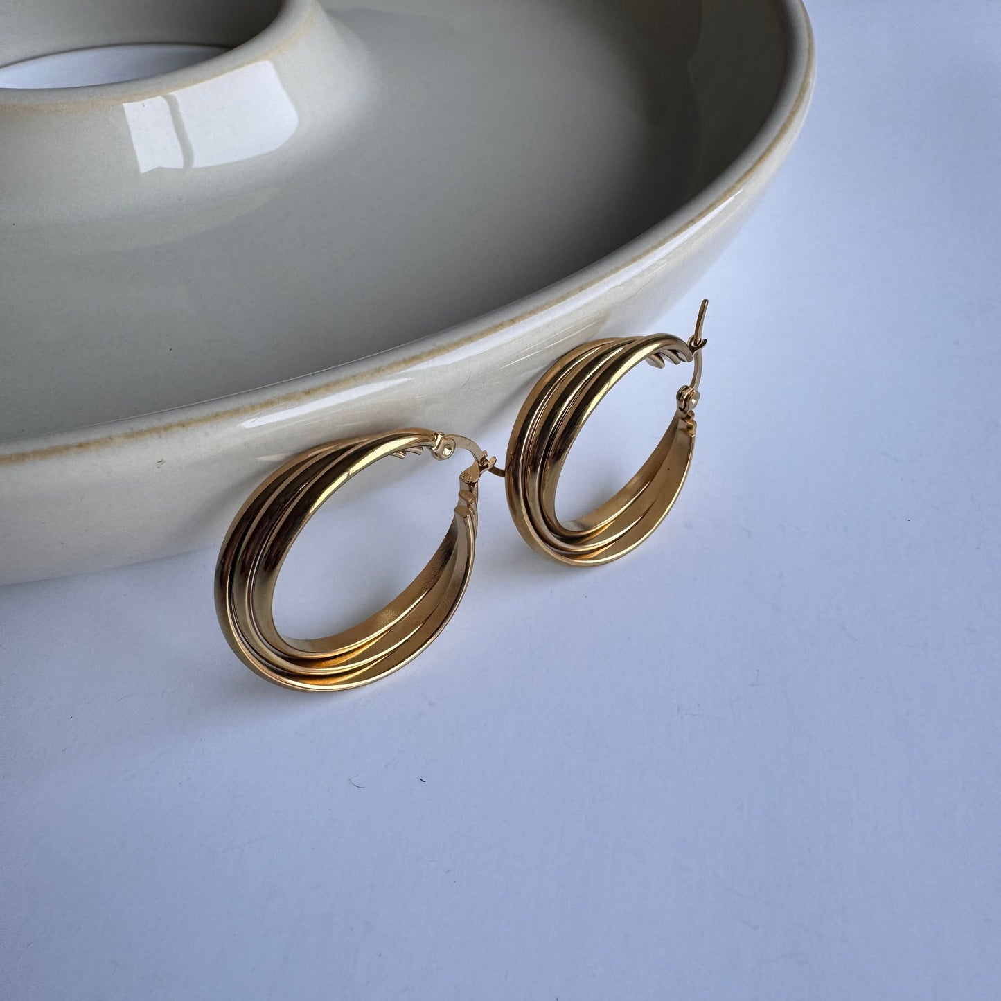 Pendientes aros triple vuelta