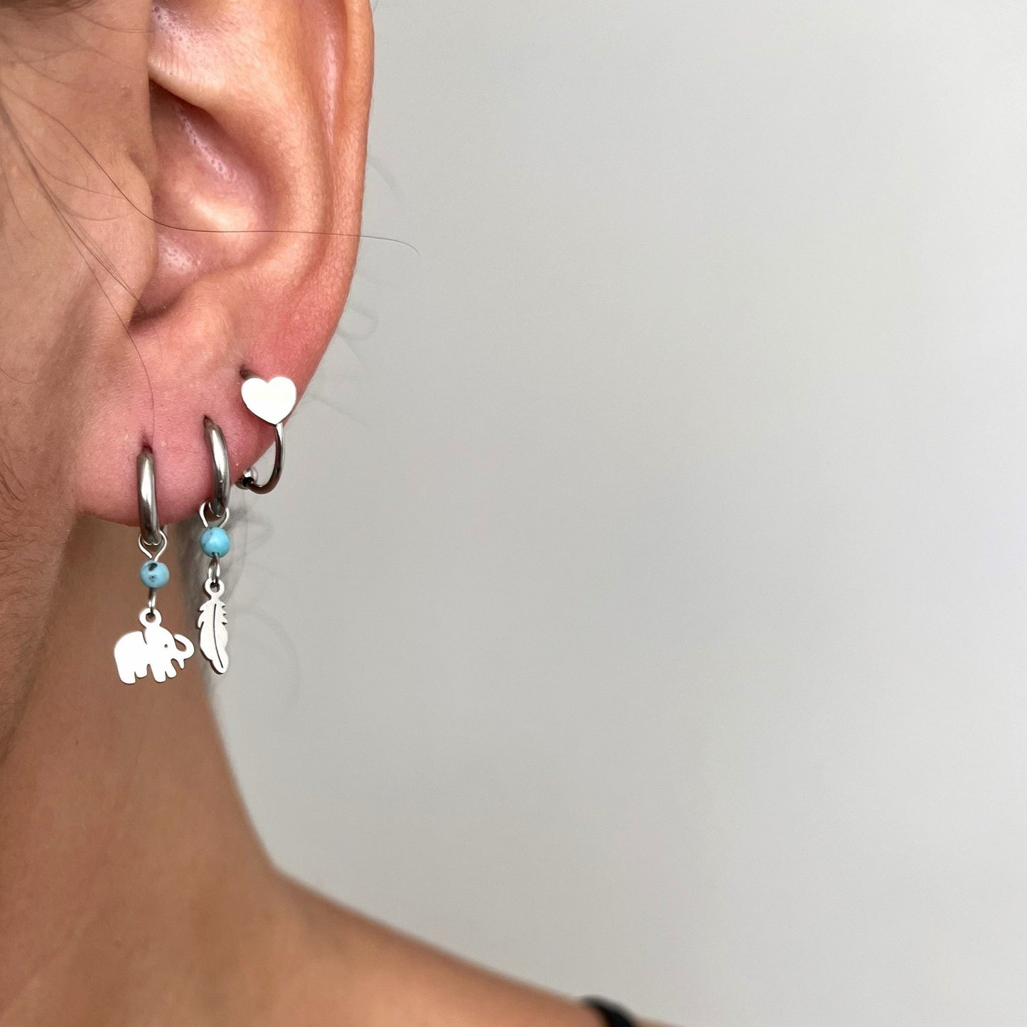 Pendientes mini aro corazón