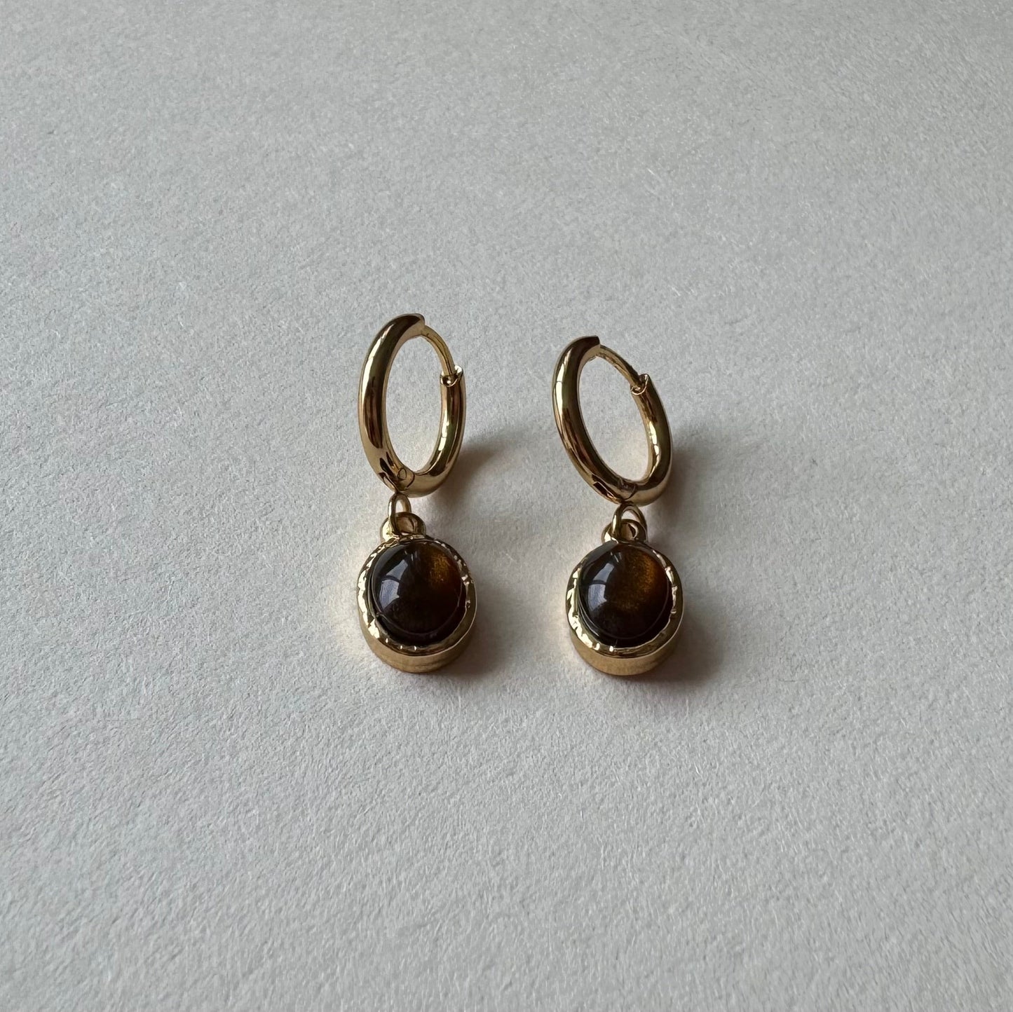 Pendientes gota marrón