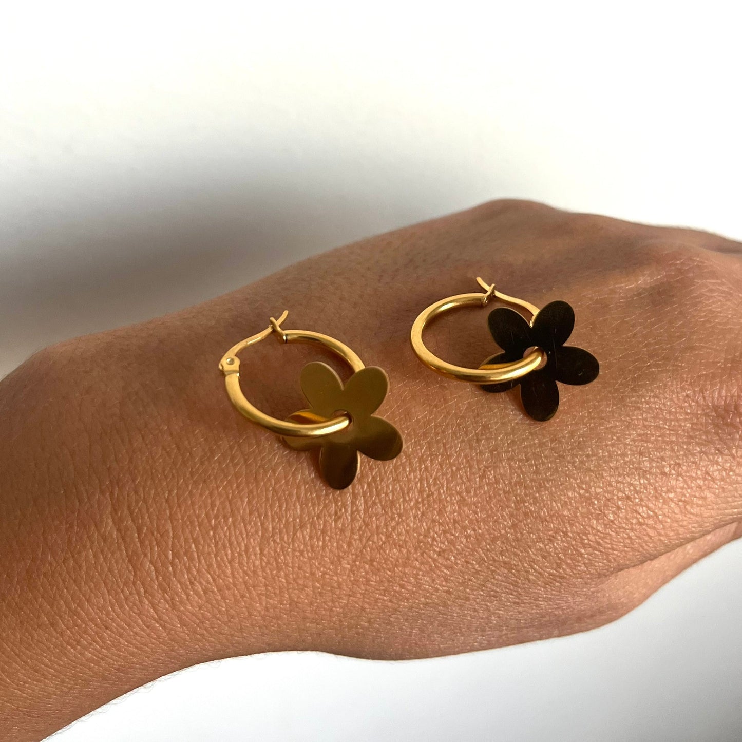 pendientes aro flor