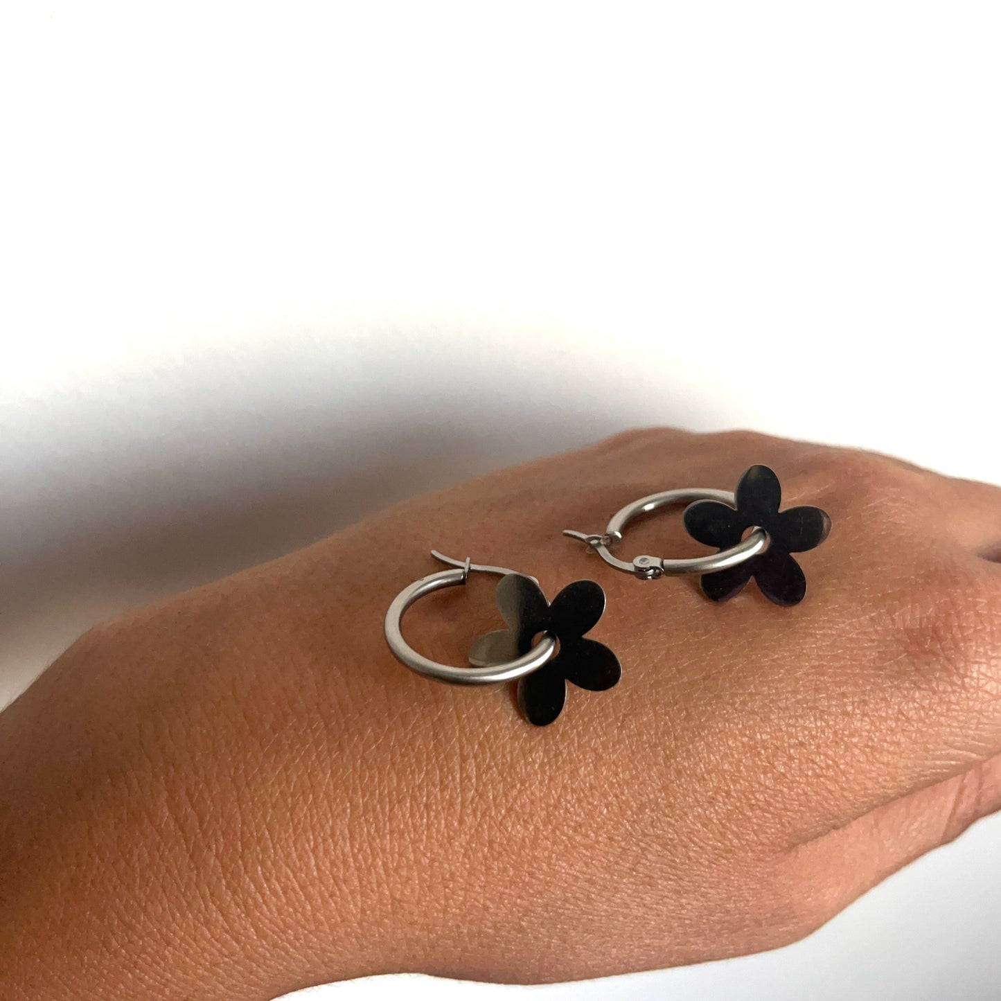 pendientes aro flor