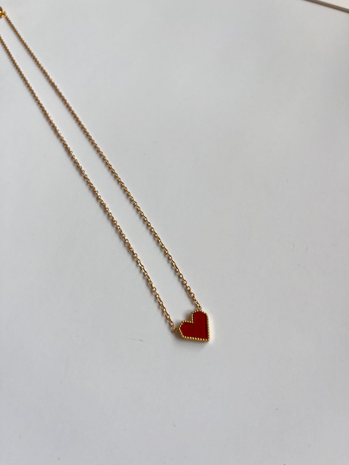 Collar corazón frambuesa