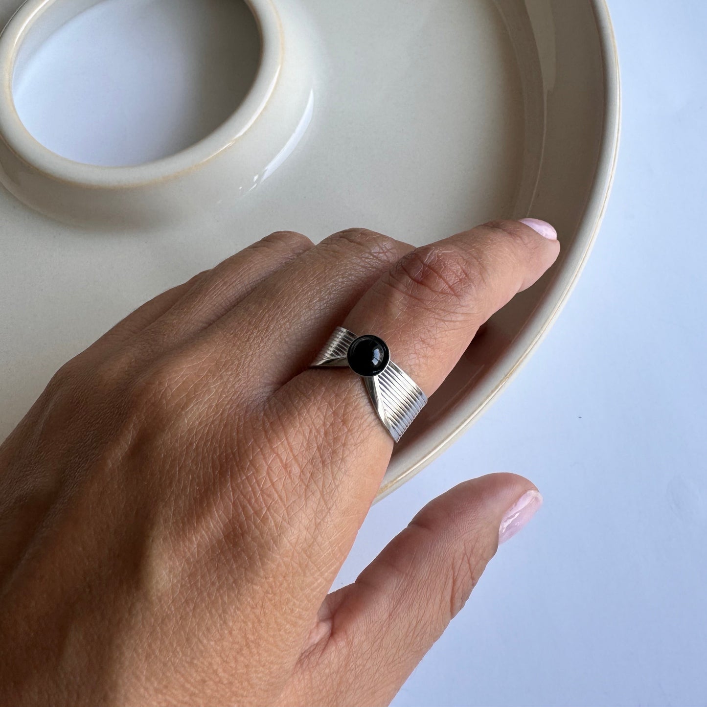 Anillo rey plateado