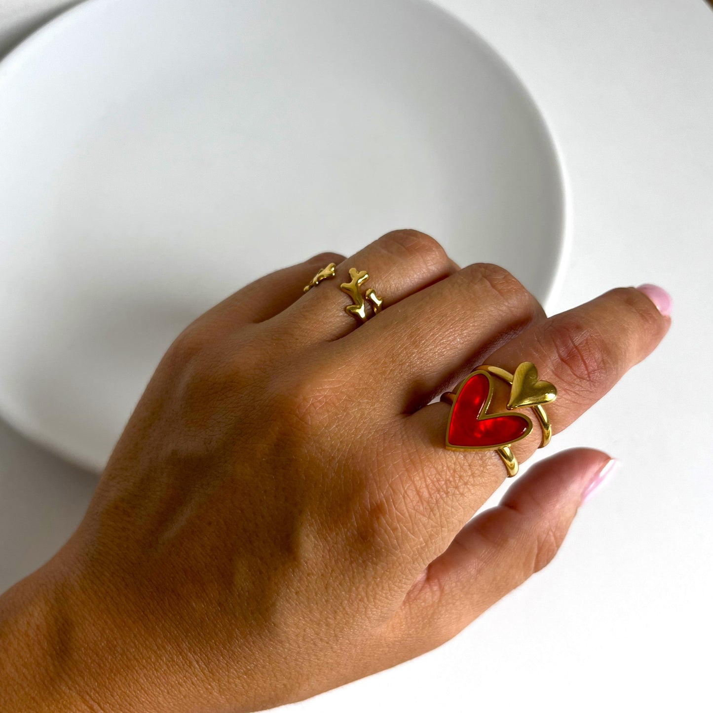 Anillo Corazón dorado