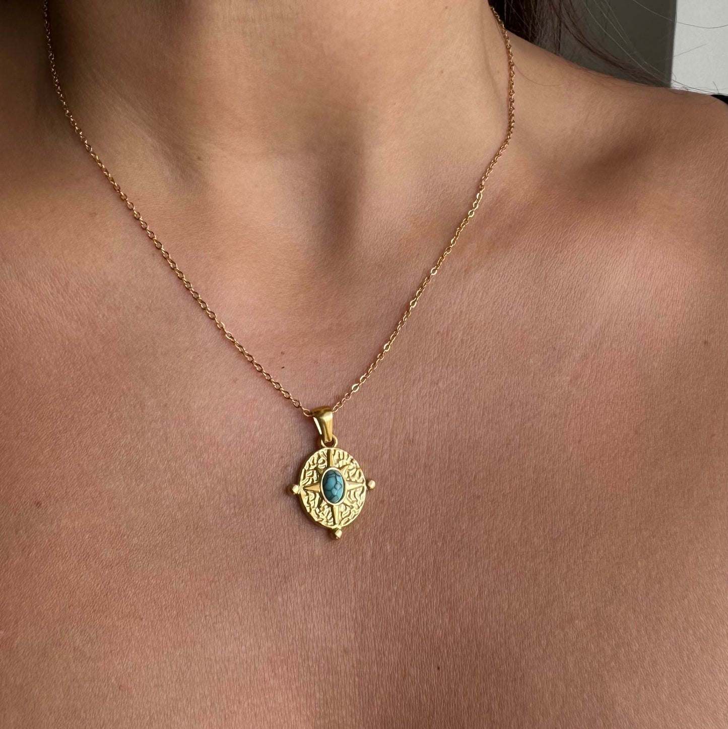 Collar Brújula Turquesa