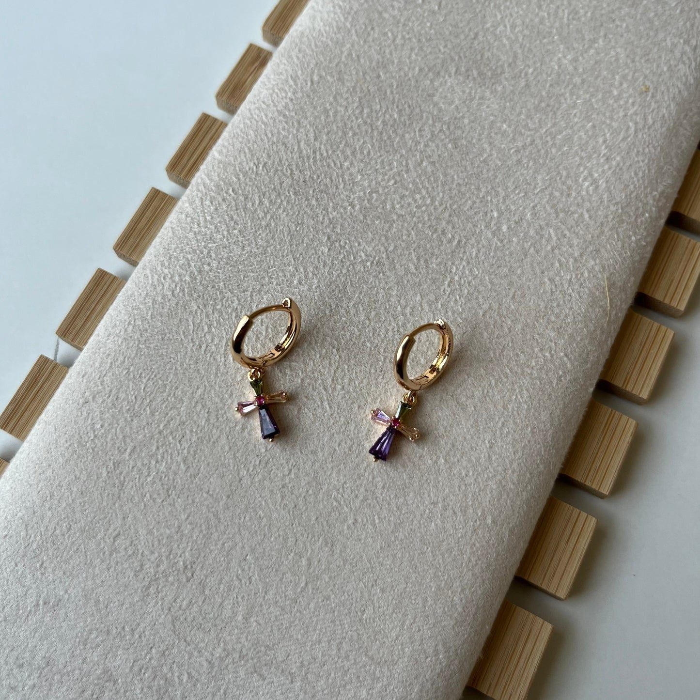 Pendientes Cruz de Cristal