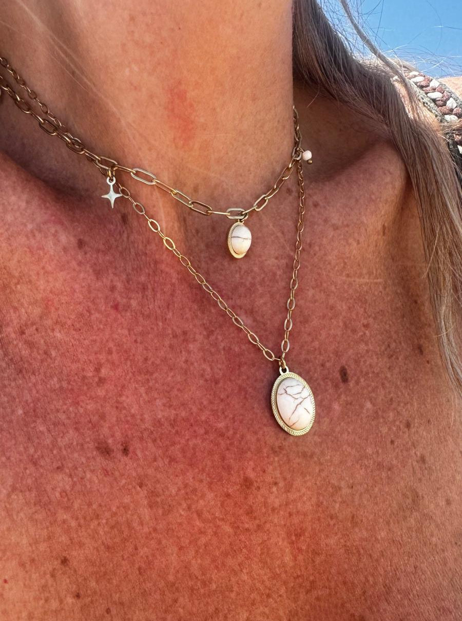 Collar piedras blancas