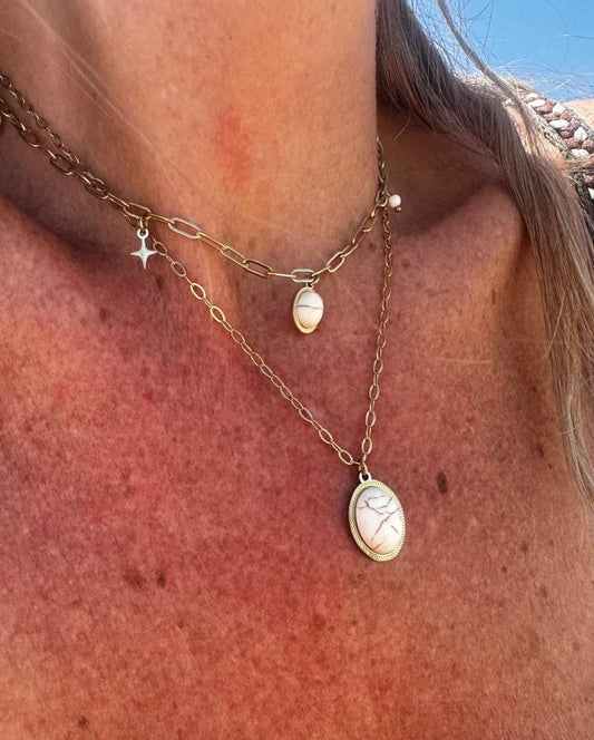 Collar piedra blanca