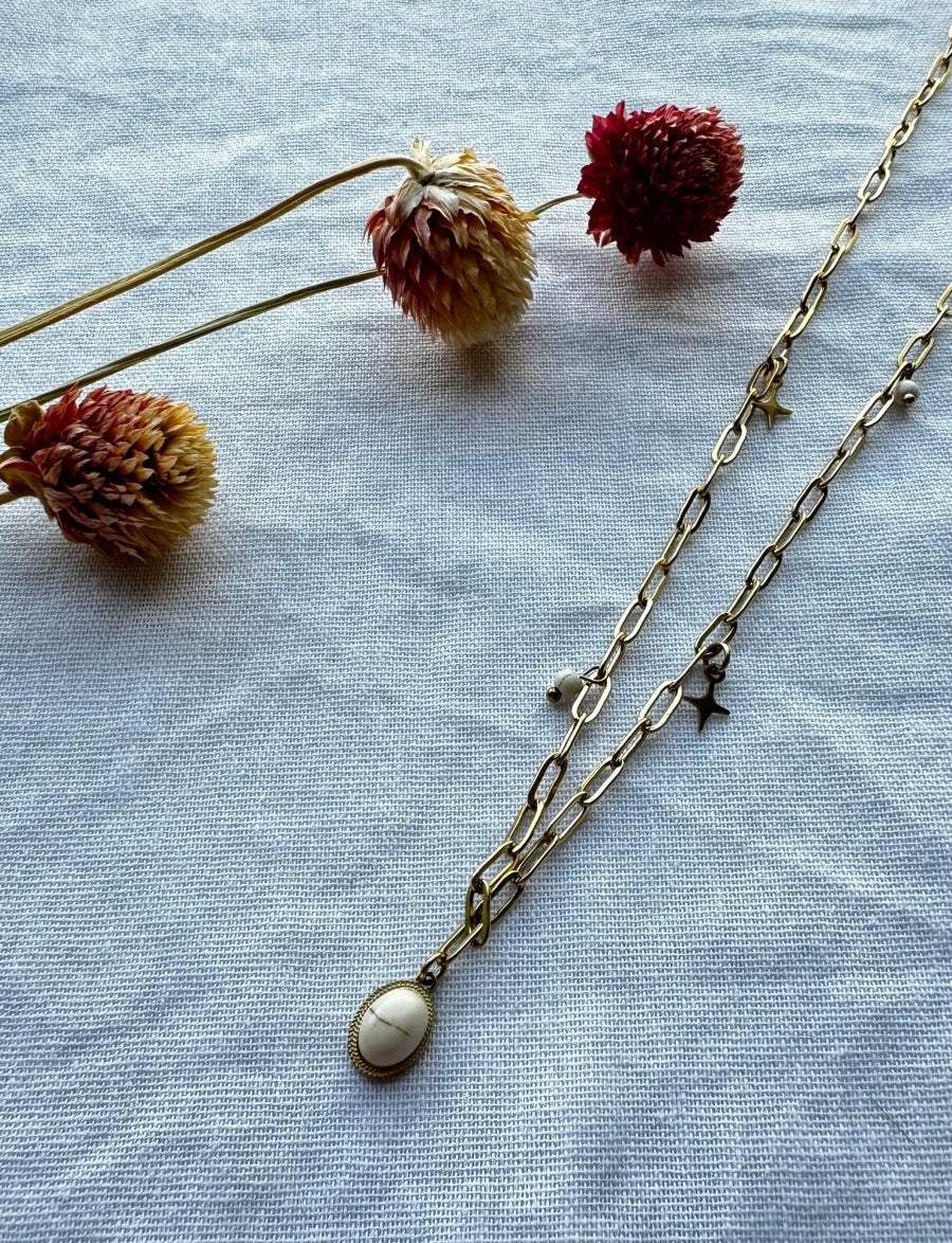 Collar piedras blancas