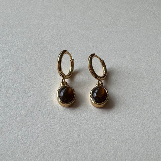 Pendientes gota marrón