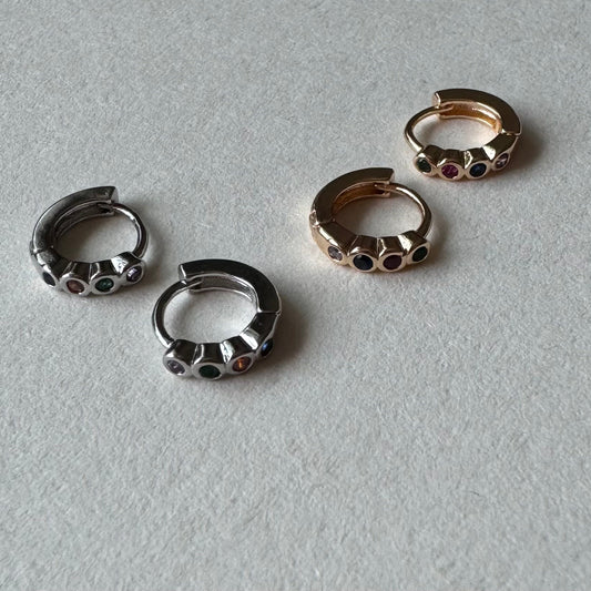 Pendientes mini circonitas colores