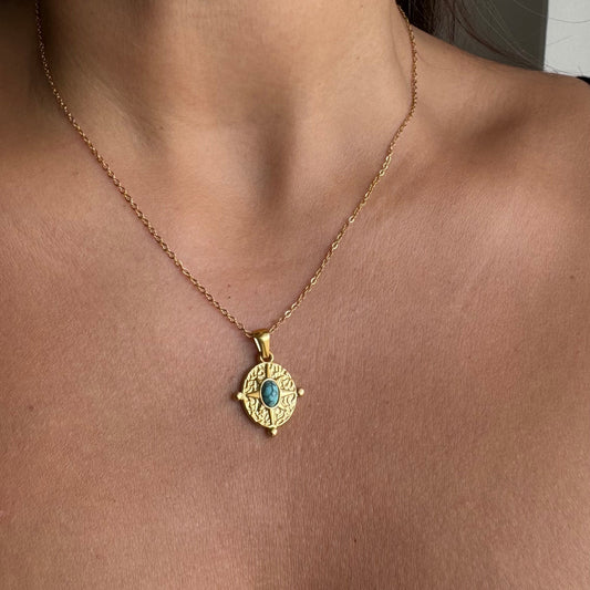 Collar Brújula Turquesa