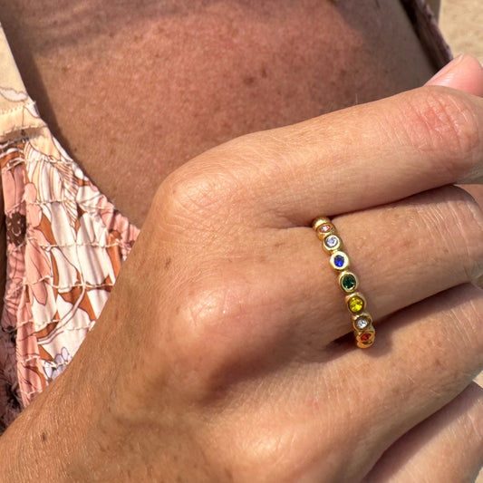Anillo circonitas colores